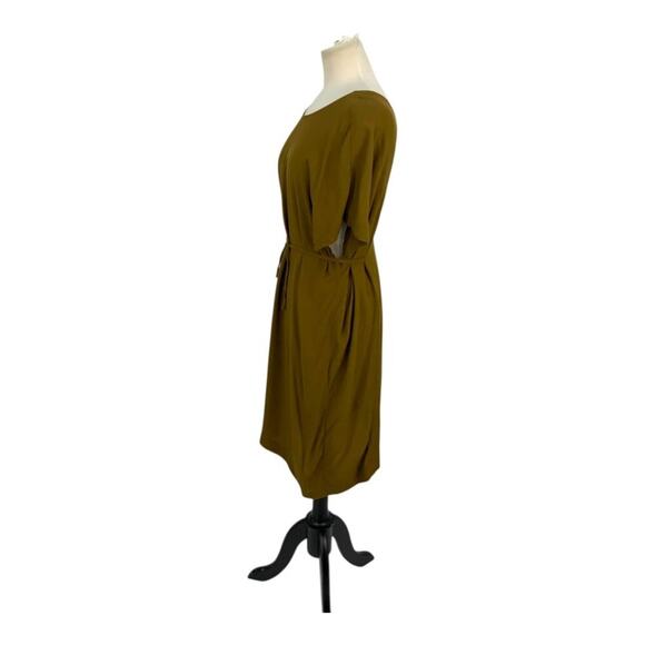 Madewell Downtown Tie-Back Dress Weathered Olive Size Large $118 MSRP - Picture 5 of 9